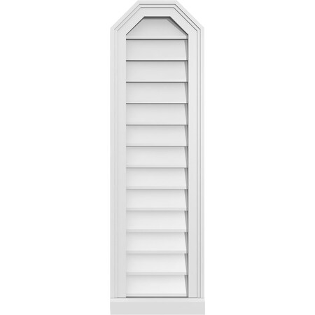 Ekena Millwork Octagonal Top Surface Mount PVC Gable Vent w/ 2"W x 2"P Brickmould Sill Frame, 12"W x 40"H GVPOT12X4003SN
